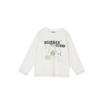 Erkek Çocuk Baskılı Uzun Kollu T-Shirt Ekru