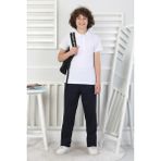Erkek Çocuk Beli Lastikli ve Kordonlu Likralı Okul Pantolonu 10-15 Yaş 12271 - Siyah - 6 - 10 - 11 Yaş