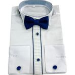 Erkek Çocuk Biyeli Gömlek - Lacivert - 11 Yaş