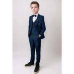 Erkek Çocuk Blazer Ceketli, Cepken Yelekli Lacivert Takım Elbise 10-16 Yaş - 15 Yaş