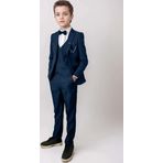 Erkek Çocuk Blazer Ceketli, Cepken Yelekli Lacivert Takım Elbise 10-16 Yaş