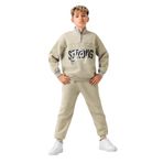 Erkek Çocuk Brooklyn Stay Strong Baskılı 3 İplik Kalın Kışlık Eşofman Takımı Ak4225, YEŞİL, 5 YAŞ