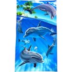 Erkek Çocuk Denizaltı Surfer Desenli Panço Havlu / Kapüşonlu - Standart - Açık Mavi