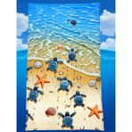 Erkek Çocuk Denizaltı Surfer Desenli Panço Havlu / Kapüşonlu - Standart - Çok Renkli
