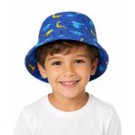 Erkek Çocuk Dinozor Desenli Bucket/Balıkçı Kova Şapka 4-8 Yaş (Lacivert, 4-8 Yaş)