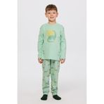 Erkek Çocuk Dinozor Desenli Turkuaz Pijama Takımı 7 Yaş (122 cm)