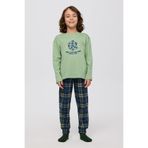 Erkek Çocuk Ekose Desenli Yeşil Pijama Takımı 3 Yaş (98 cm)