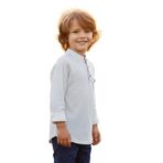 Erkek Çocuk Ekru Hakim Yaka Sweatshirt Ahşap Düğme Detaylı%100 Pamuk (Ekru, 11-12 Yaş)
