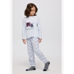Erkek Çocuk Ev Desenli Mavi Pijama Takımı
