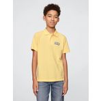 Erkek Çocuk Gap Logo Pique Polo Yaka Sarı T-Shirt