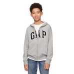 Erkek Çocuk Gap Logo Relaxed Fermuarlı Gri Sweatshirt