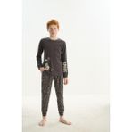 Erkek Çocuk Garson Uzun Kol Antrasit Pijama Takım C6T1N7O8 - 11 - 12 Yaş