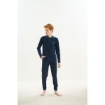 Erkek Çocuk GarsonUzun Kol Polo Yaka Lacivert Pijama Takım C5T2N7O8 - 11 - 12 Yaş