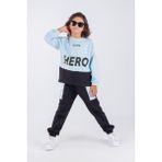 Erkek Çocuk Hero Baskılı Örme Basic Eşofman Takımı - 12 Yaş - Mavi