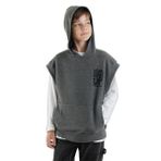 Erkek Çocuk Kapüşonlu Kolsuz Gri Sweatshirt