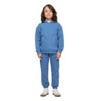 Erkek Çocuk Kapüşonlu Nakışlı Kanguru Cepli Kontrast Dikiş Detaylı Mavi Sweatshirt 7 Yaş (122 cm)