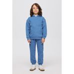 Erkek Çocuk Kapüşonlu Nakışlı Kanguru Cepli Kontrast Dikiş Detaylı Mavi Sweatshirt 8 Yaş (128 cm)