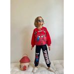 Erkek Çocuk Karakter Baskılı Sweatshirt Kışlık Takım - Kırmızı - 9 - 10 Yaş