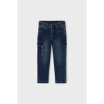 Erkek Çocuk Kargo Cepli Jean Pantolon - Koyu Mavi - 4 Yaş