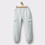 Erkek Çocuk Kargo Cepli Paçası Beli Lastikli Jogger Pantolon - 04G-Mavi - Standart