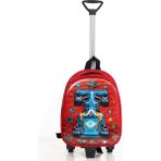 Erkek Çocuk Kırmızı Formula 1 Arabası Figürlü Çekçekli Anasınıfı Kreş Çantası DC10170 - Kırmızı - Mavi - 70X25X10