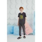 Erkek Çocuk Kısa Kol Antrasit Pijama Takım C8T5N68 - 3 - 4 Yaş