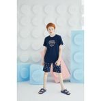 Erkek Çocuk Kısa Kol Lacivert Pijama Takım C2T5N68 - 7 - 8 Yaş