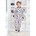 Erkek Çocuk Klasik Araba Baskılı Pijama Takımı 4-7 Yaş 12292 - Beyaz - 4 - 5 Yaş