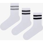 Erkek Çocuk Lines 3lü Tenis Beyaz Soket Çorap - 27 - 30
