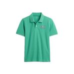 Erkek Çocuk Logo Detaylı Pique Yeşil Polo T-Shirt