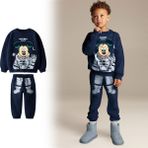Erkek Çocuk Mickey Mouse Uzayda Temalı Astronot Mickey Baskılı Sweatshirt Eşofman Alt Üst Takım Eşofman Takımı - 2 - 3 Yaş - Lacivert