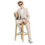 Erkek Çocuk Modern Casual Slim Fit Takım Elbise Ak2850, BEJ, 2 YAŞ