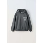 ERKEK ÇOCUK OXFORD MODELLİ KOL MANŞETLİ PAMUK KAPŞONLU SWEAT