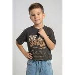 Erkek Çocuk Paten Baskılı Tshirt Füme 4-9 Yaş