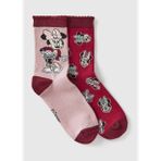 Erkek Çocuk Pembe - Bordo Disney Baskılı Desenli Çorap