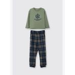 Erkek Cocuk Pijama Takimi Ekose Desenli , Yesil