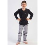 Erkek Çocuk Polar Uzun Kol Füme Pijama Takım C7T5N0O304 - 9 - 10 Yaş