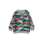 Erkek Çocuk Renkli Kamuflaj Tamamı Kamuflaj Desenli Fermuarlı Cepli Bisiklet Yaka Sweatshirt