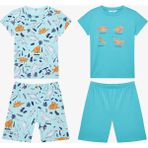 Erkek Çocuk Sleepysaurus 2li Çok Renkli Pijama Takımı - 7 - 8 Yaş