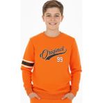 Erkek Çocuk Sweatshirt 2 Iplik Şardonlu - Turuncu - 13 Yaş