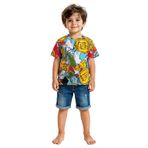 Erkek Çocuk T-Shirt Dijital Coin Baskılı Kısa Kollu%100 Pamuk Çok Renkli 18-24 Ay