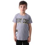 ERKEK ÇOCUK TİŞÖRT STAY COOL BASKILI BİSİKLET YAKA F18 GRİ 12 Yaş