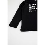 Erkek Çocuk Uzun Kol T-Shirt - 8 - 9 Yaş - Siyah
