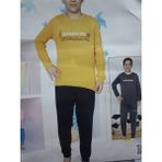 Erkek Çocuk Uzun Kollu Penye Pijama - 10 Yaş - Hardal