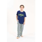 Erkek Çocuk Viskon 2'li Pijama Takımı - İndigo - 3 - 4 Yaş