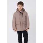 Erkek Çocuk Vizon Su ve Rüzgar Geçirmez Kapüşonlu 3 Cep Kışlık Mont & Kaban & Parka FST-FMPÇ-110 - 12 - 13 Yaş