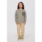 Erkek Çocuk Yuvarlak Yaka Cepli Baskılı Parça Detaylı Antrasit Sweatshirt 8 Yaş (128 cm)