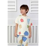 Erkek Çocuk%100 Pamuk Baskılı Pijama Takımı – Kısa Kollu, Sevimli Desenler Sarı 7-8 Yaş