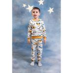 Erkek Çocuk%100 Pamuk Pijama Takımı Hardal Araba Desen