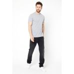 Erkek Çok Renkli T- Shirt Regular Fit Rahat Kesim Bisiklet Yaka Basic Tişört GRİ 5XL